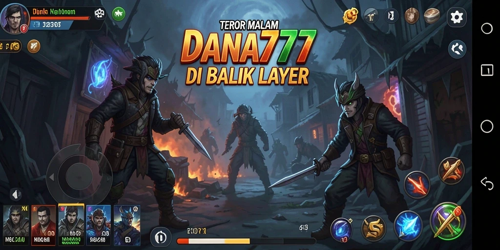 Tampilan gameplay menegangkan DANA777 di dunia Horror.