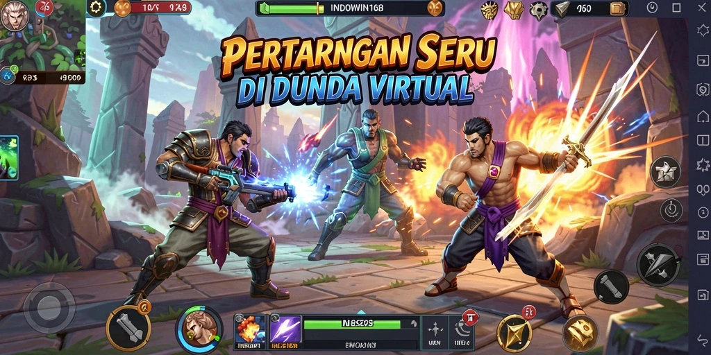 Screenshot game INDOWIN168 menampilkan aksi pertarungan intens.