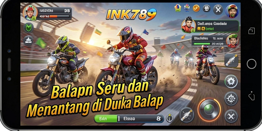 Tangkapan layar gameplay menampilkan balapan intens di INK789 dengan grafis yang tajam.