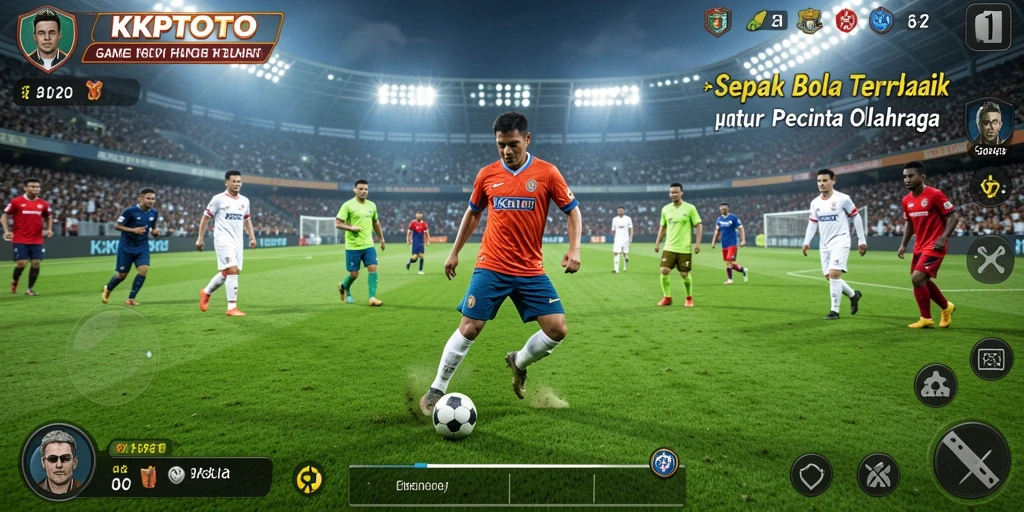 Tampilan aksi nyata dari pertandingan sepak bola di KPKTOTO.