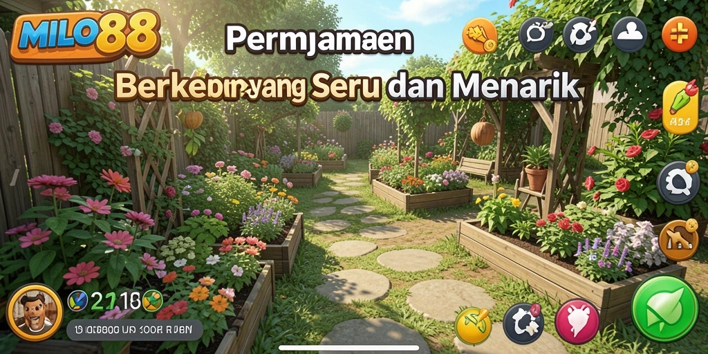 Gameplay seru dan interaktif dalam kebun virtual.