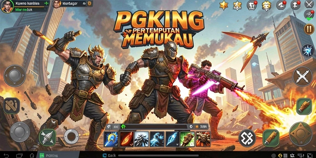 Menampilkan aksi mendebarkan dalam gameplay PGKING yang seru.