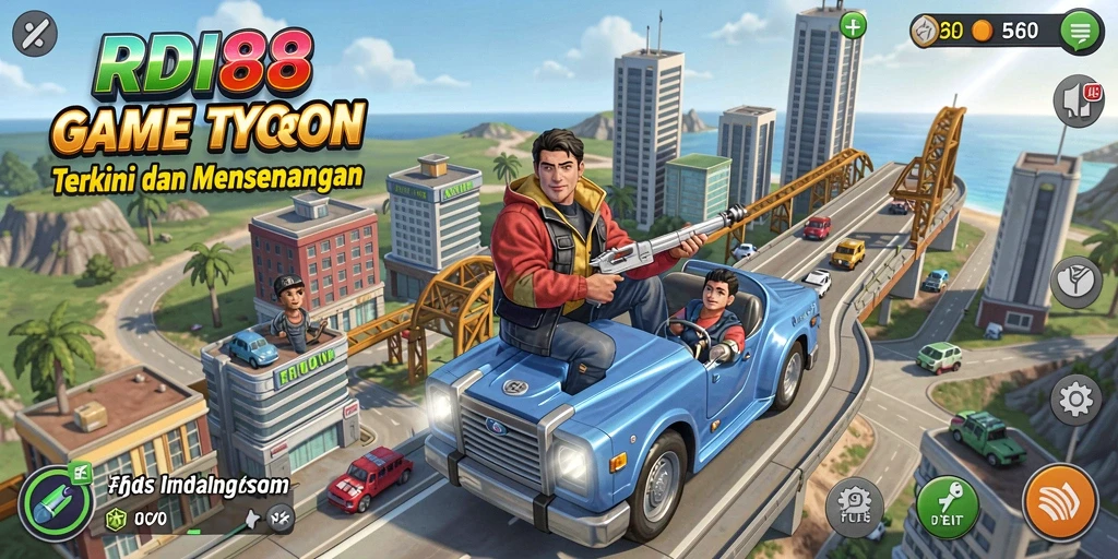 Tampilan gameplay RDI88 dengan berbagai pilihan bisnis Tycoon.