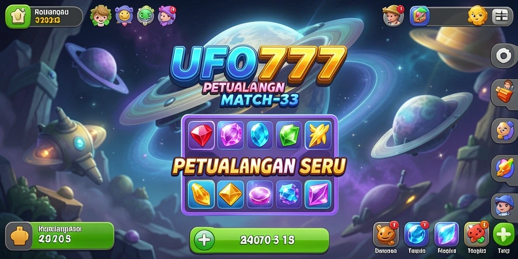 Tampilan gameplay menarik dari UFO777 dalam aksi Match-3.
